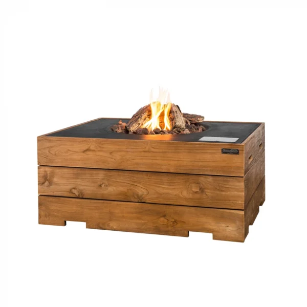 Rektangulær Gaspejs Ildbord - Teak