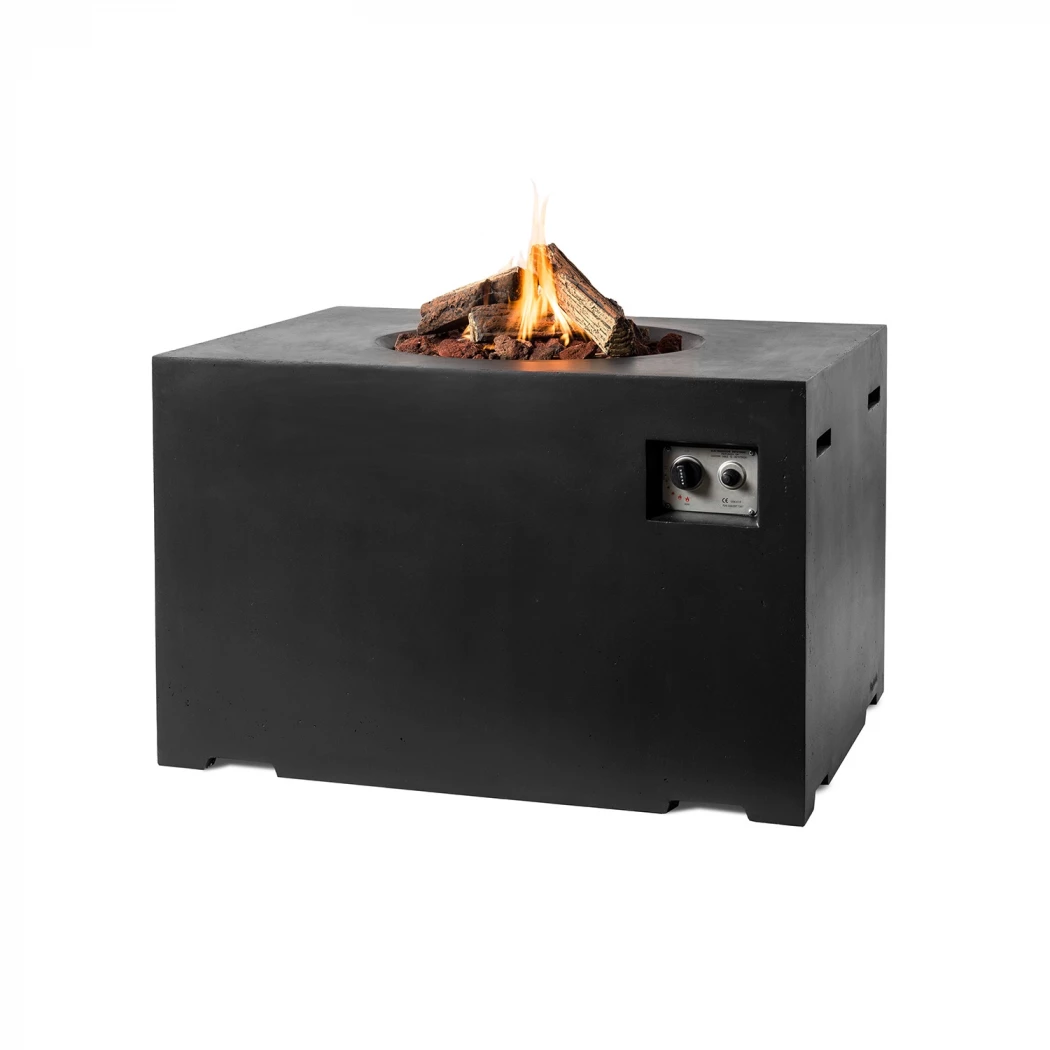 Lounge & Dining Rektangulær Gaspejs Ildbord - Sort